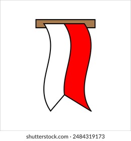 Indonesian Flag Decoration Vector Element