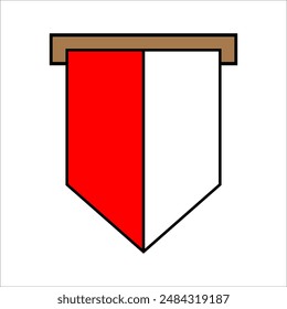Indonesian Flag Decoration Vector Element