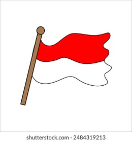 Elemento de Vector de decoración de bandera indonesia