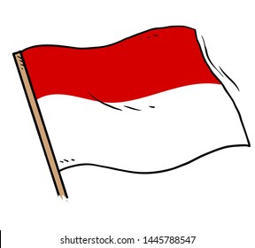 Indonesian Flag On White Background Vector Stock Vector (Royalty Free