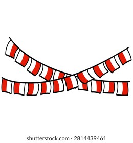 Indonesian Flag Festive Bunting Flags Ribbon Illustration Vector