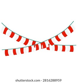 Indonesian Flag Festive Bunting Flags Ribbon Illustration Vector