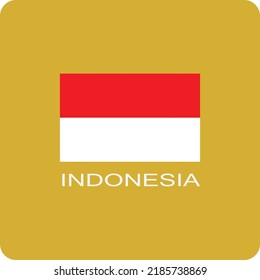 Indonesian flag with gold background