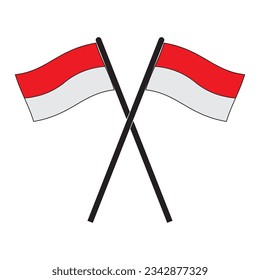 Indonesische Flagge Symbol Vektorgrafik Symbol Design