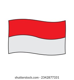 Indonesian flag icon vector illustration symbol design