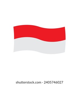 Indonesian flag icon vector template illustration logo design