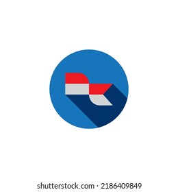 Indonesian flag icon.vector illustration symbol design.