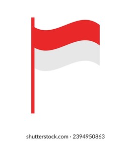 indonesian flag illustration vector isolated