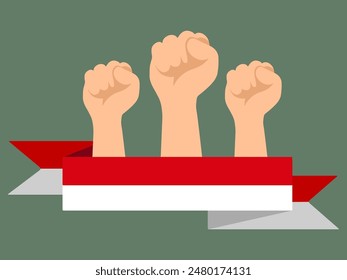 Indonesian Flag Independence Day Illustration