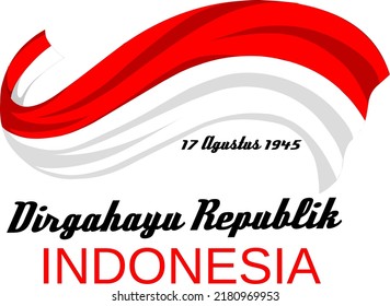 indonesian flag independence day vector illustration