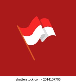 Indonesische Flagge einzeln auf rotem Hintergrund. Gut für den indonesischen Unabhängigkeitstag.