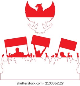 Indonesian flag logo background, happy Pancasila Day June 1 