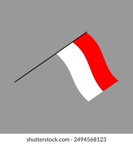 Indonesische Flagge Merah Putin. Flaggenelement für den Unabhängigkeitstag