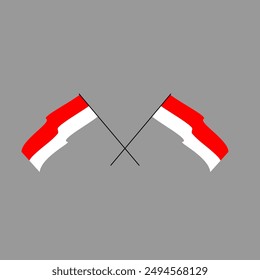 Indonesische Flagge Merah Putin. Flaggenelement für den Unabhängigkeitstag