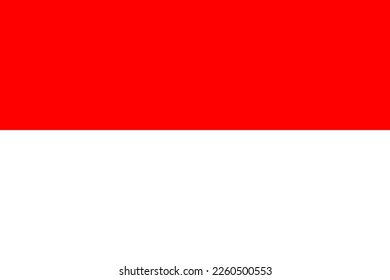 Indonesian flag. National colours symbol. Red and white illustration. Cartoon flat vector illustration