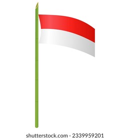 Indonesische Flagge auf der Illustration der scharfen Bambusspitze