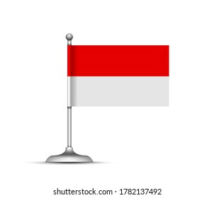 Indonesian flag on white background. Vector illustration	
