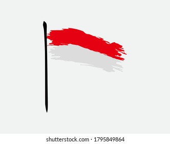 indonesian flag on White background in vector illustration