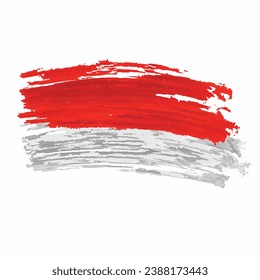 Indonesian flag Painting Brush Style 