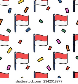 Indonesian flag pattern seamless background.