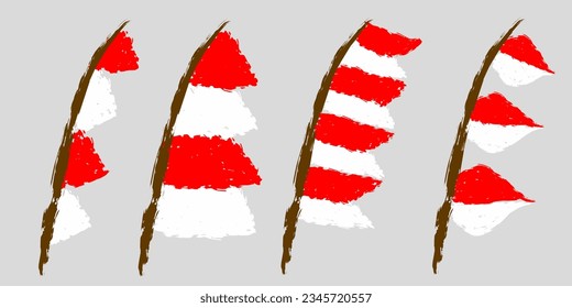 Indonesian flag, Indonesian flag pattern, Suitable for design elements. Scribble style