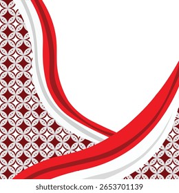 Bandeira Da Indonésia E Batique Vermelho Para Fundo, Bandeira Da Indonésia De Dirgahayu Republik