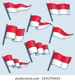 Indonesian flag red and white illustration