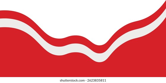 Indonesian Flag Ribbon Border. Flat Vector Illustration