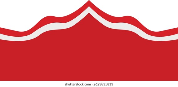 Indonesian Flag Ribbon Border. Flat Vector Illustration