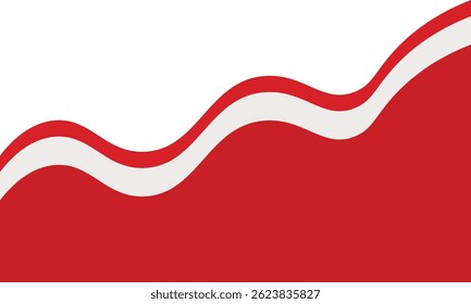 Indonesian Flag Ribbon Border. Flat Vector Illustration