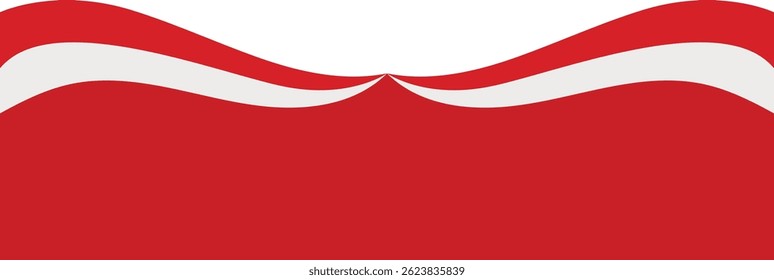 Indonesian Flag Ribbon Border. Flat Vector Illustration