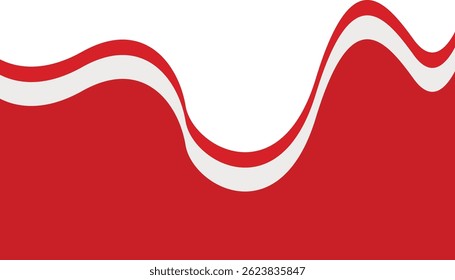 Indonesian Flag Ribbon Border. Flat Vector Illustration