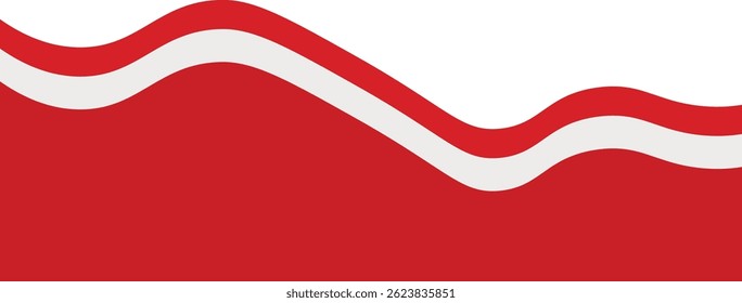 Borda da Faixa da Bandeira da Indonésia. Ilustração de vetor plano
