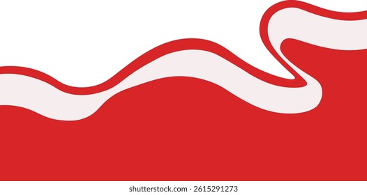 Indonesian Flag Ribbon Border. Vector Illustration on White Background
