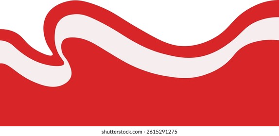 Indonesian Flag Ribbon Border. Vector Illustration on White Background