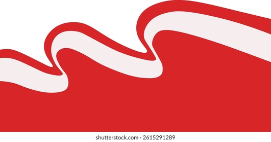 Indonesian Flag Ribbon Border. Vector Illustration on White Background