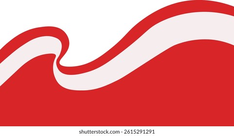 Indonesian Flag Ribbon Border. Vector Illustration on White Background