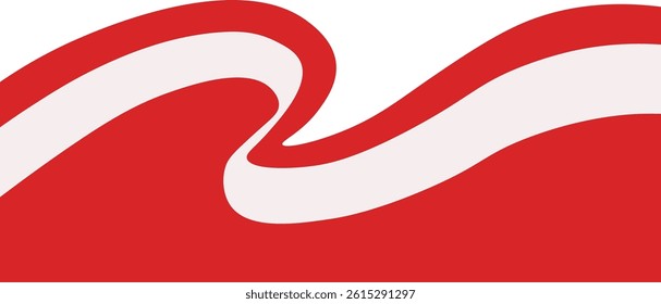 Indonesian Flag Ribbon Border. Vector Illustration on White Background