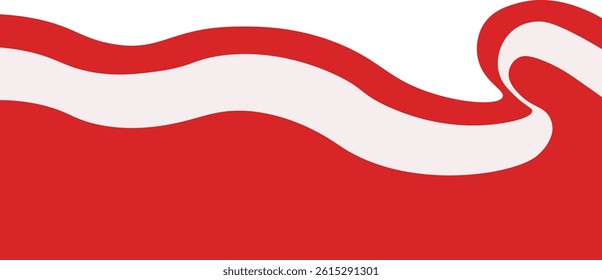 Indonesian Flag Ribbon Border. Vector Illustration on White Background