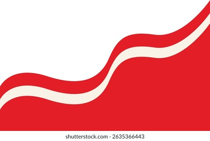Marco de cinta de bandera indonesia con estilo de diseño plano. Ilustración vectorial aislada sobre fondo blanco