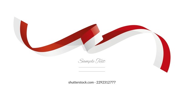 Indonesian flag ribbon vector illustration. Indonesia flag ribbon on abstract isolated on white color background