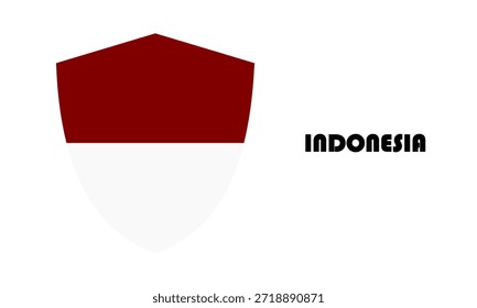 Indonesian flag in shield shape (badge)