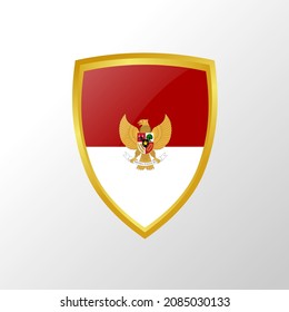 Bandera indonesia en un escudo que: vector de stock (libre de regalías ...