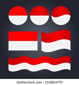 
Indonesian flag variation vector design