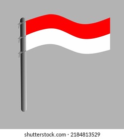 Indonesische Flagge Vektordesign, Unabhängigkeitstag der Republik Indonesien 17. August 1945, kann die Verfassung von 1945 nach Bedarf geändert werden