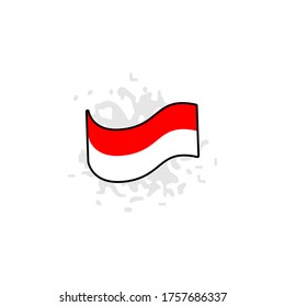 Ilustración de diseño de vectores de bandera indonesia