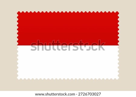 Indonesian flag vector illustration creatively designed as a postage stamp, symbolizing national pride and international correspondence..