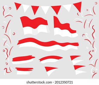 indonesian flag vector for independence day