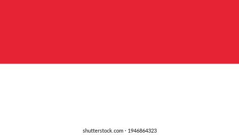 Vector de bandera indonesio - Bandera oficial indonesia con proporción de color y tamaño original