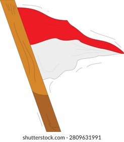 The Indonesian flag waves